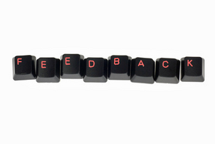Typewriter keys spelling out the word feedback